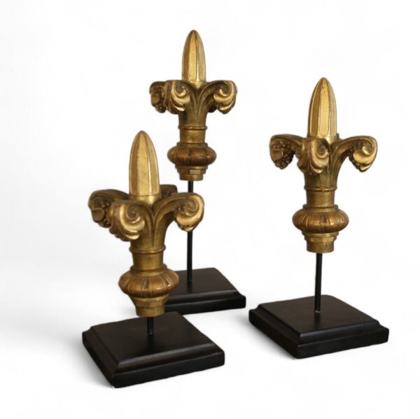 Set of Three Carved English Gilt Finials - Image 3