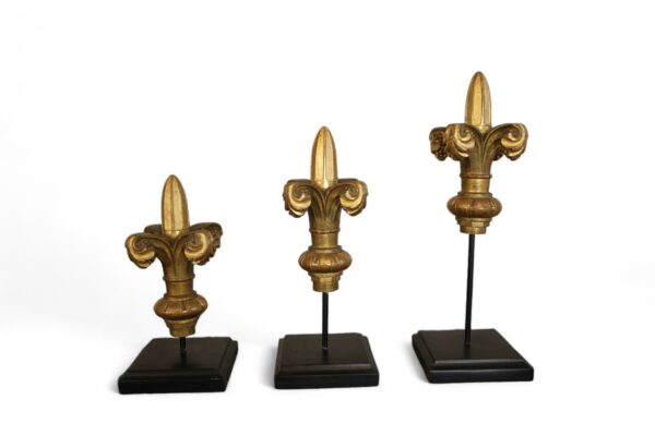 Set of Three Carved English Gilt Finials - Image 2