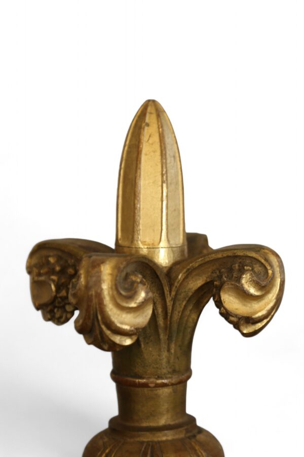Set of Three Carved English Gilt Finials - Image 4