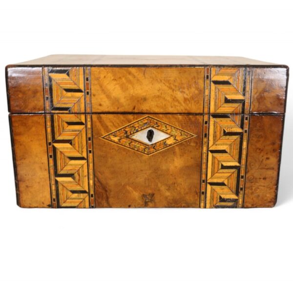 Inlaid Walnut Marquetry Box - Image 3