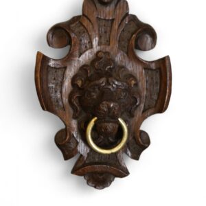 Pair of Carved Lion Heads