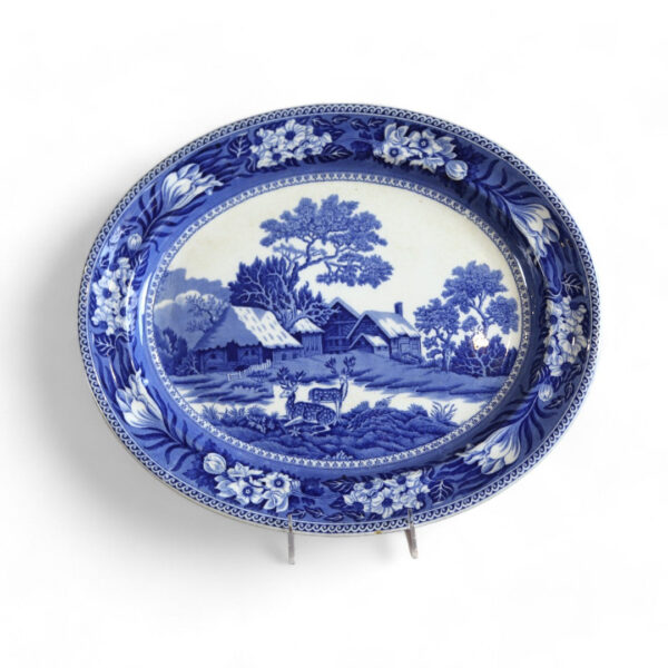 Blue & White Fallow Deer Wedgewood Platter - Image 3