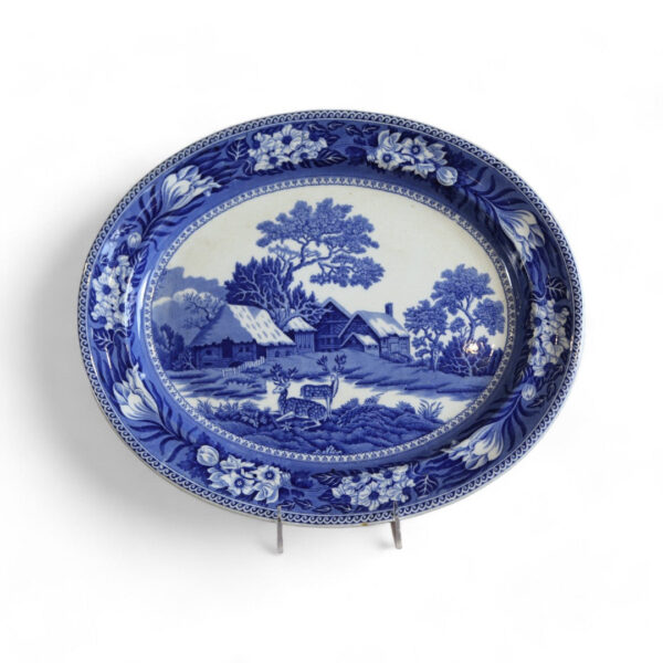 Blue & White Fallow Deer Wedgewood Platter - Image 4