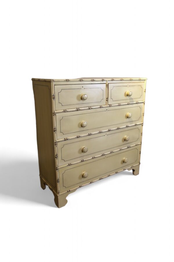 Painted Faux Bamboo Chest - Image 5