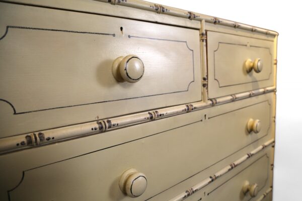 Painted Faux Bamboo Chest - Image 3
