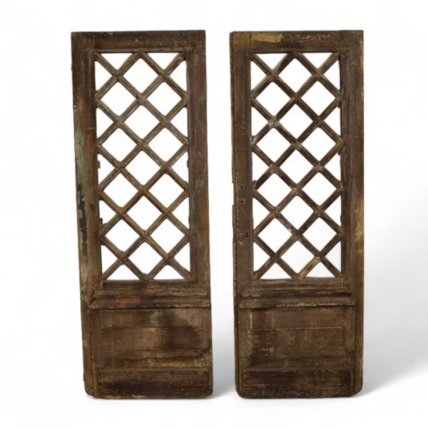 Pair of Fretwork French Painted Doors - Image 6