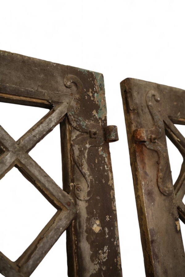 Pair of Fretwork French Painted Doors - Image 9